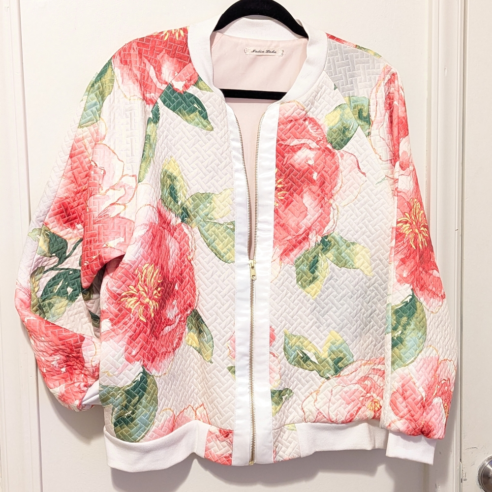 Pink and Green Bomber Jacket